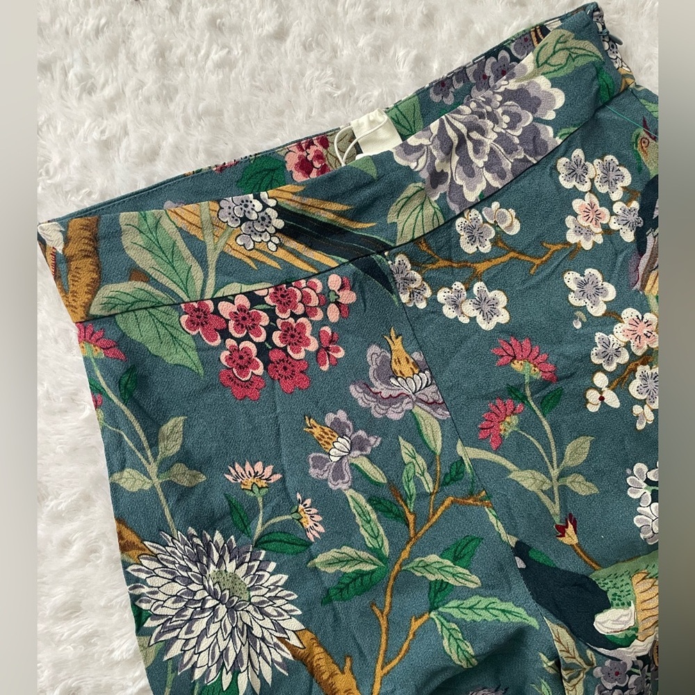 Brand new with tag H&M GP & J Baker Blue Floral Wide-Leg Pants - Picture 8 of 9